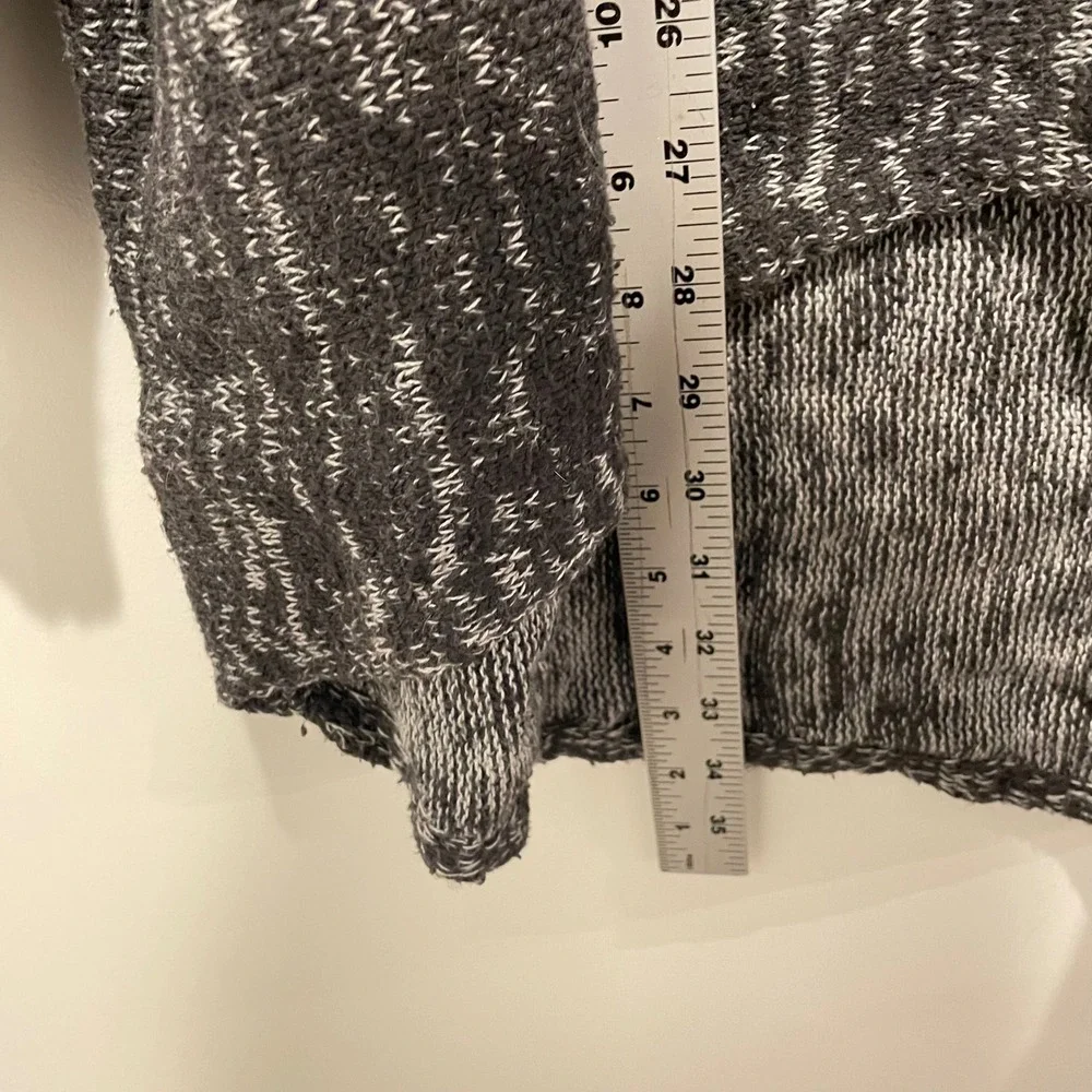 Eileen Fisher Women L Gray White Marl Knit Batwing Tunic‎ Sweater Organic Cotton - Picture 5 of 8